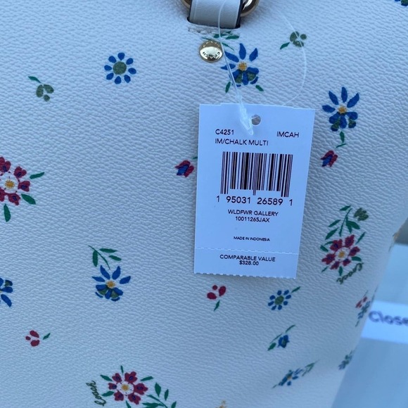 Coach Tote Purse Gallery Wildflower Printed Large Tote Chalk Multi - Picture 5 of 12